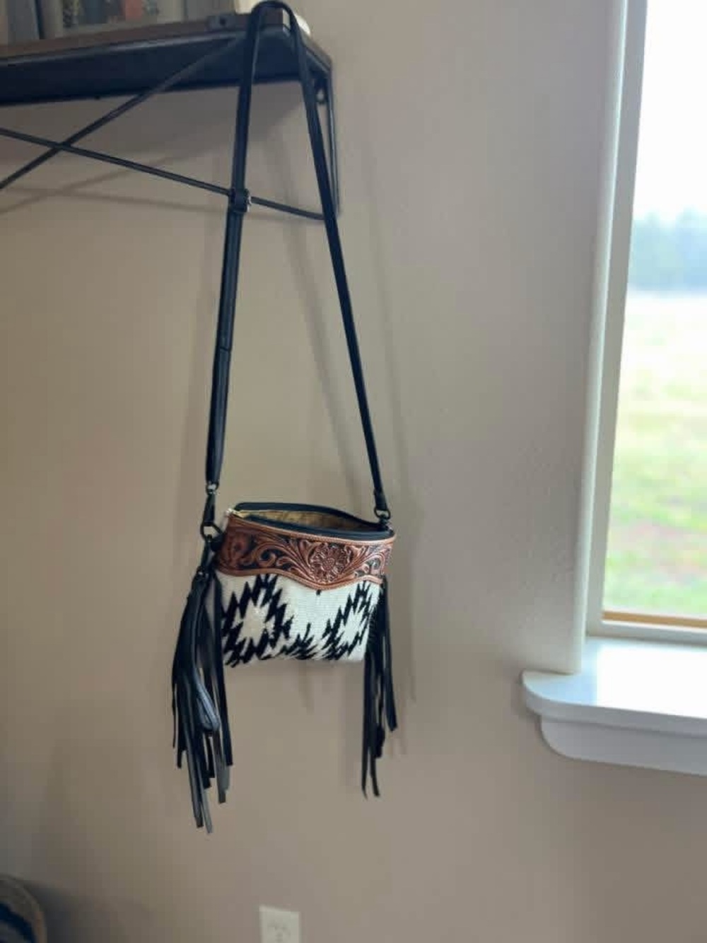 American Darling Black & White Aztec Crossbody